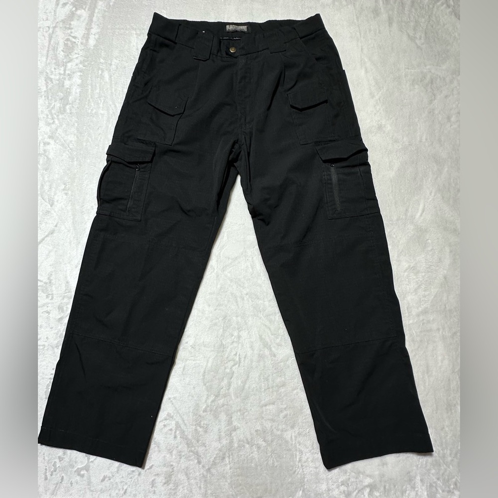 Blackhawk Tactical Black Cargo Pants waist size 18 inches lying flat inseam 30